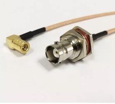 BNC female bulkhead to SMB female right angle 6 Inch RF jumper cable RG316 USA
