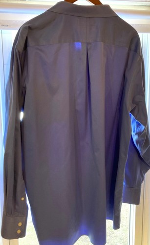 Enro Men's Shirt Size 18.5 36 Blue Solid Long Sleeve Tall Non Iron Twill - Picture 4 of 4