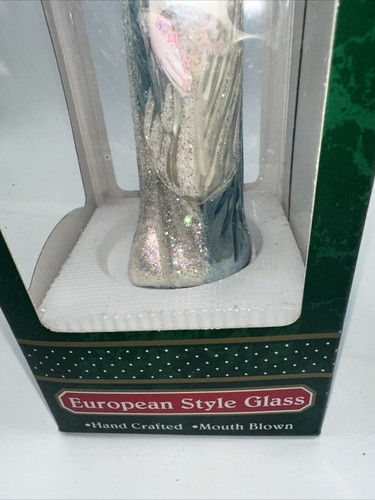 Trim A Tree 7.5” Silver ANGEL European Blown Glass 90s Vintage Christmas - Picture 17 of 17