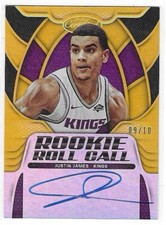 2019-20 CERTIFIED JUSTIN JAMES ROOKIE ROLL CALL AUTO GOLD #RC-JJ 09/10 KINGS