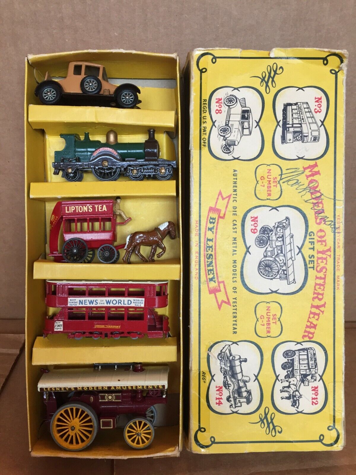 VINTAGE MATCHBOX GIFT SET MODELS Of YESTERYEAR 5 PC's NO G-7 COMPLETE SET  IN BOX