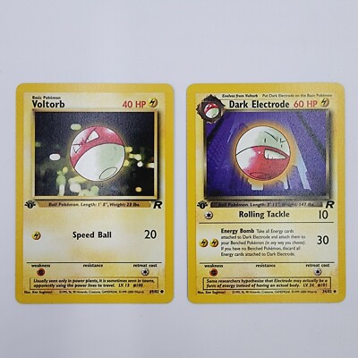 dark electrode pokemon card value 1st Edition Dark Electrode Voltorb Team Rocket 34/82 Near Mint Pokemon Card