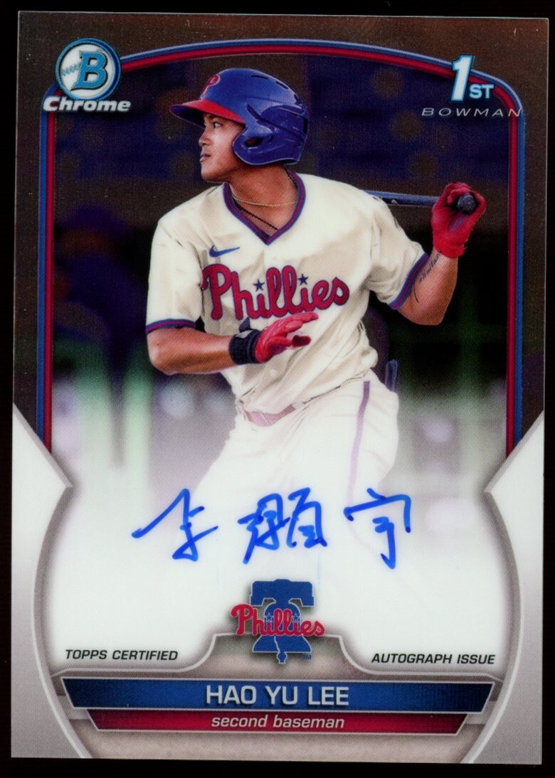 2023 Bowman Chrome #CPA-HL Hao Yu Lee 1st Bowman Autograph *NMMT+ *Phillies