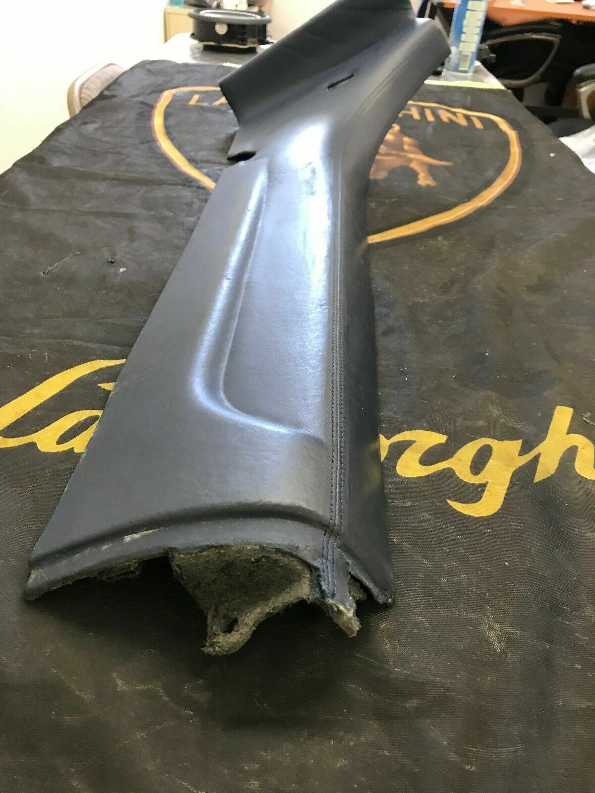 LAMBORGHINI GALLARDO RH LOWER B PILLAR TRIM PANEL BLUE LEATHER OEM 401854903C