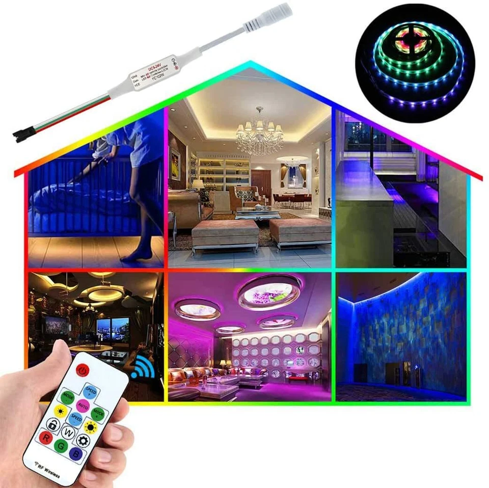 DC5-24V 21 Key RF Remote Controller WS2811 WS2812B LED Dream Color Strip Light - Image 4 of 4