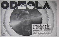 PUBLICITÉ DE PRESSE 1929 ODEOLA COLUMBIA ODEON GRAMOPHONE POLYDOR - ADVERTISING