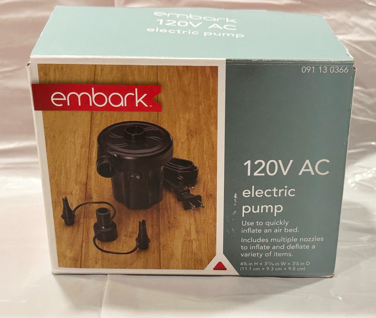 120V AC Electric Air inflator Pump, Embark, for Mattress or Beach toy  inflation