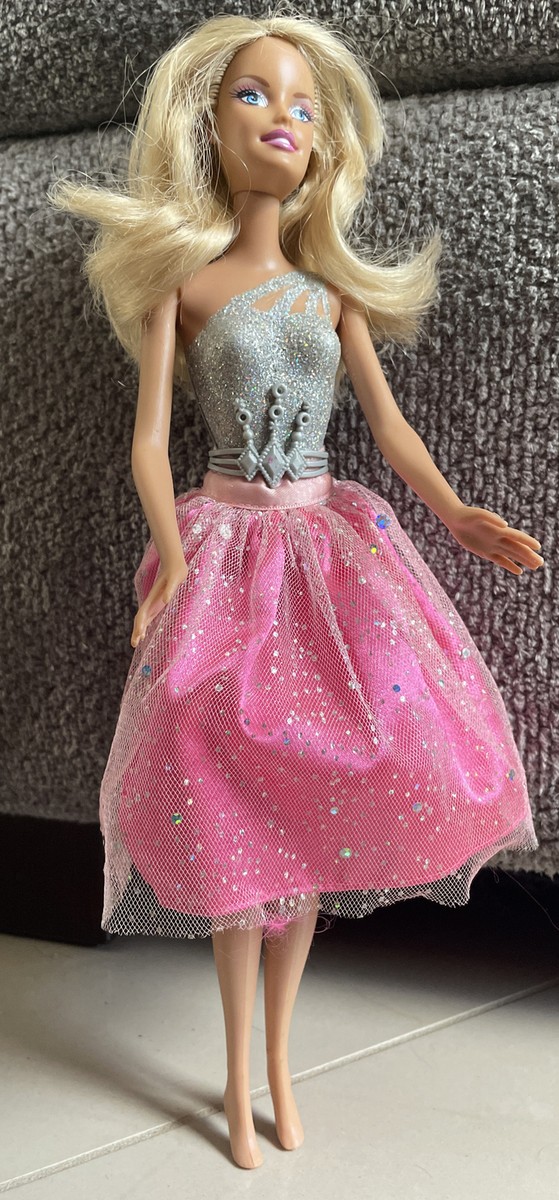 Barbie Princess Glitter Silver/Pink Dress 2009 Mattel Doll