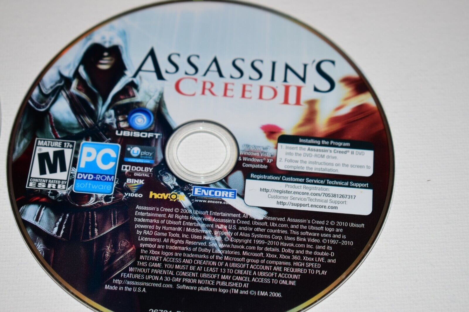 Assassins Creed & Assassins Creed II 2 Lot Of (2) PC DVD ROM Video Games  8888683391