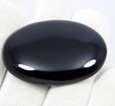 Natural Black Onyx 81.45 Ct Oval Cabochon Amazing Loose Gemstone For Jewelry