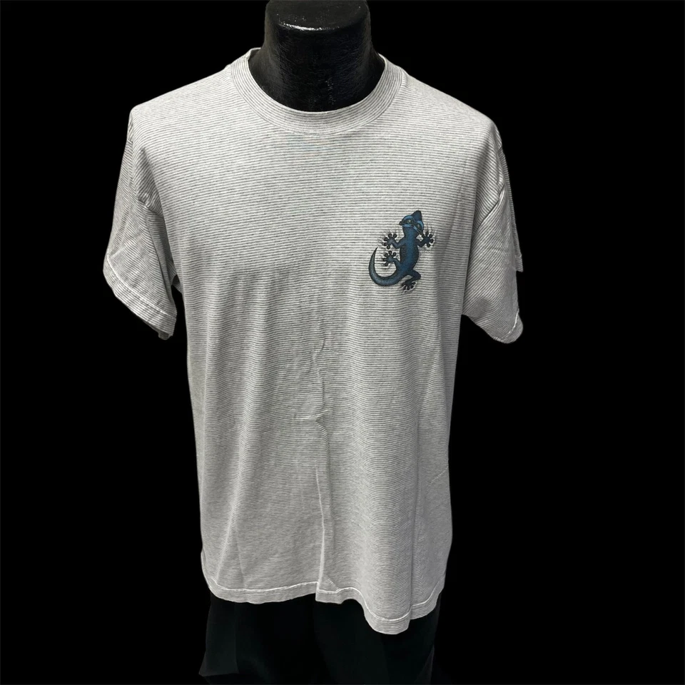 Camiseta De Colección Años 80 90 GECKO Hawaii Hombres Gris Azul Logo LARGO SKATER SURFISTA L Foto 2 de 4