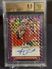 2017 Panini Prizm Jameis Winston Auto Violet Mosaic 13/30 BGS 9.5  2- 10 Subs