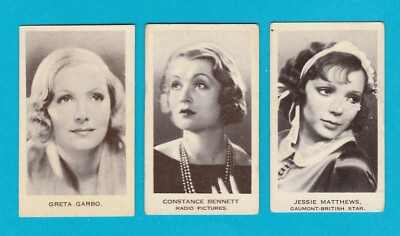 ACTRESSES - 3 DIFFERENT CARDS BY UNITED SERVICES IN 1935