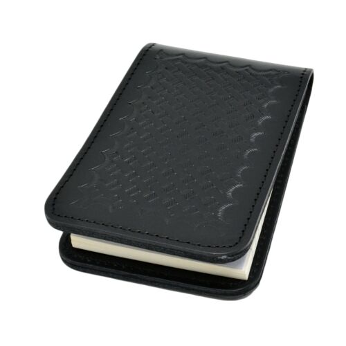 BasketWeave Police Leather Notebook Cover Pocket Note Pad Top Open 3X5 Whip It - Picture 2 of 4