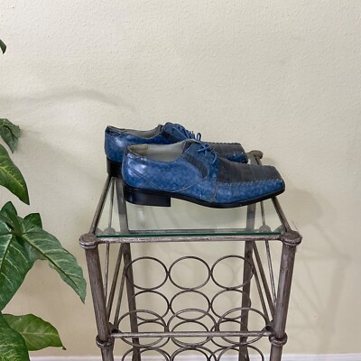 Hugo Vitelli shoes mens size 11 Blue Lace Up Oxford Faux  display picture 3