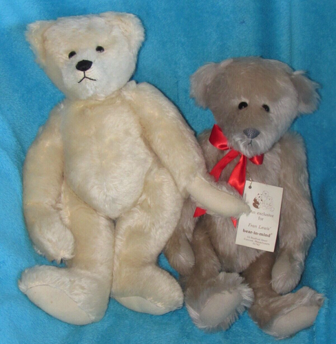VINTAGE SILVER GRAY MOHAIR TEDDY BEAR DOLL ARTIST TUSH TAG PAT CARLESS 13" CUTE - Picture 15 of 24