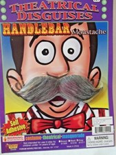 Mustache Handlebar Style Synthetic Hair Theatrical Costume Disguise Assorted