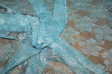 Palma Foral BLUE Lace Fabric 115cm Wide, By the Metre