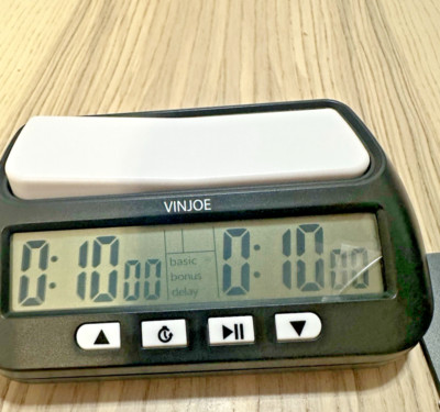 VINJOE Chess Clock Digital Timer w/ bonus & delay Professional Portable