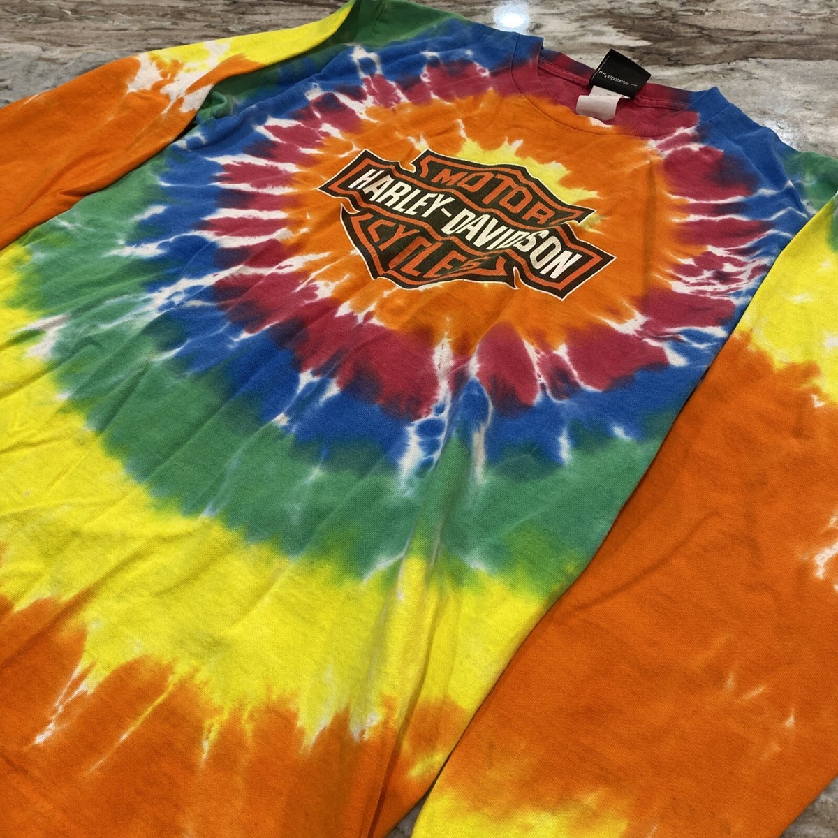 Harley-Davidson Motorcycle S VTG Tie-Dye Long Sleeve Tshirt Harley-Davidson Motorcycle S VTG Tie-Dye Long Sleeve Tshirt