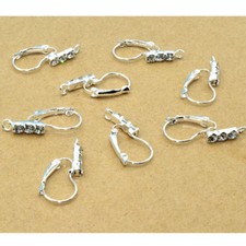 hot sell 10PCS DIY Lever Back Earring Findings Silver loo French ear clip Ear
