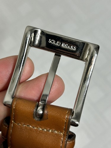 Cinturón de vestir informal de cuero de becerro bruñido Allen Edmonds #31564 38 marrón para hombre - Imagen 10 de 19