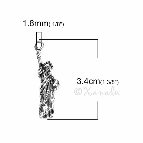 Dijes emblemáticos de la Estatua de la Libertad 34 mm de la ciudad de Nueva York C5661 - 10, 20 o 50 piezas - Imagen 2 de 3