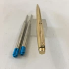 Parker 75 Crosshatch 12 G.F.gold filled Flat End Ballpoint USA as Mint