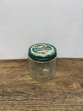 Vintage Kranks's Brushless Shave Kreem Clear Empty Glass Barber Jar Chicago, USA