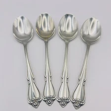 4 Oneida Ltd ARBOR ROSE/TRUE ROSE Place Oval Soup Spoons Stainless Flatware