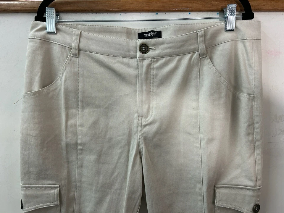 Женские бежевые брюки-карго Metrostyle размер 14 карманов - Изображение 2 из 4