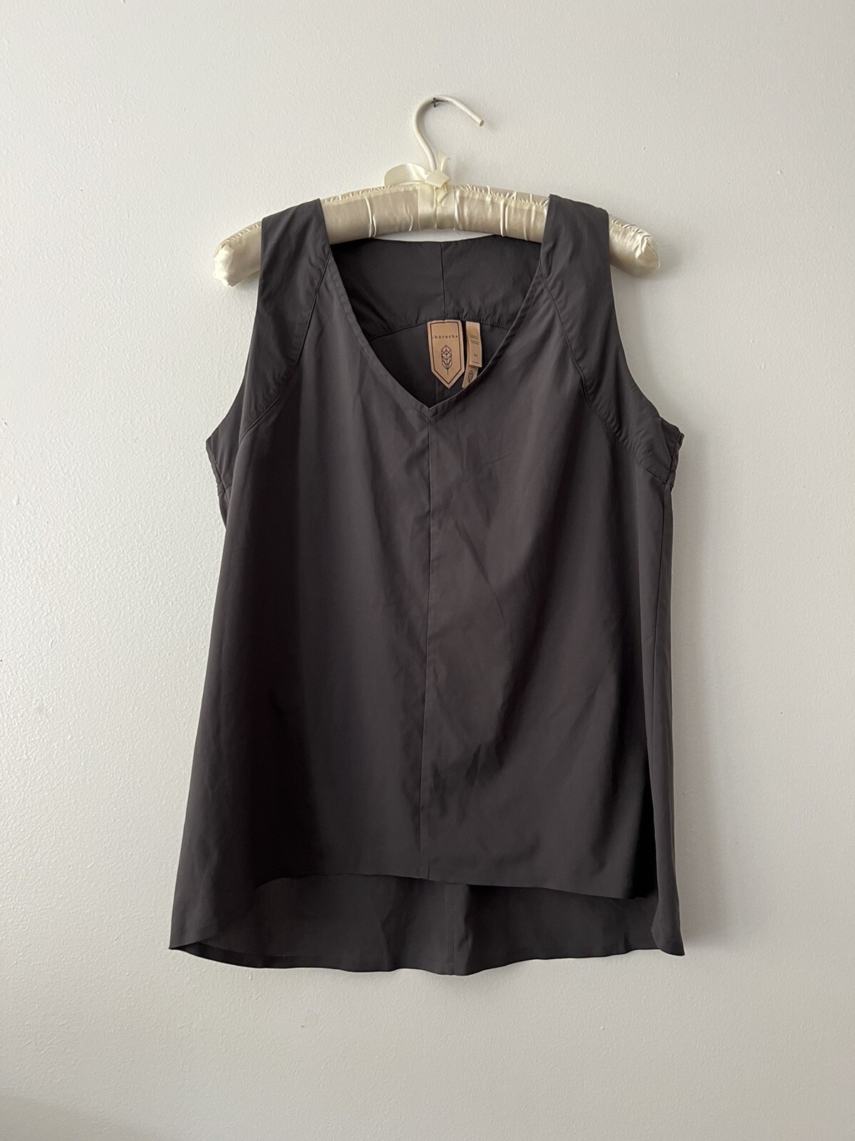 Indygena Gray V Neck Lightweight Polyester Spande… - image 1