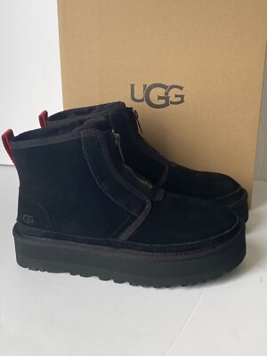 UGG Women's Black Neumel Zip Platform Suede Booties US 7 ~ New in