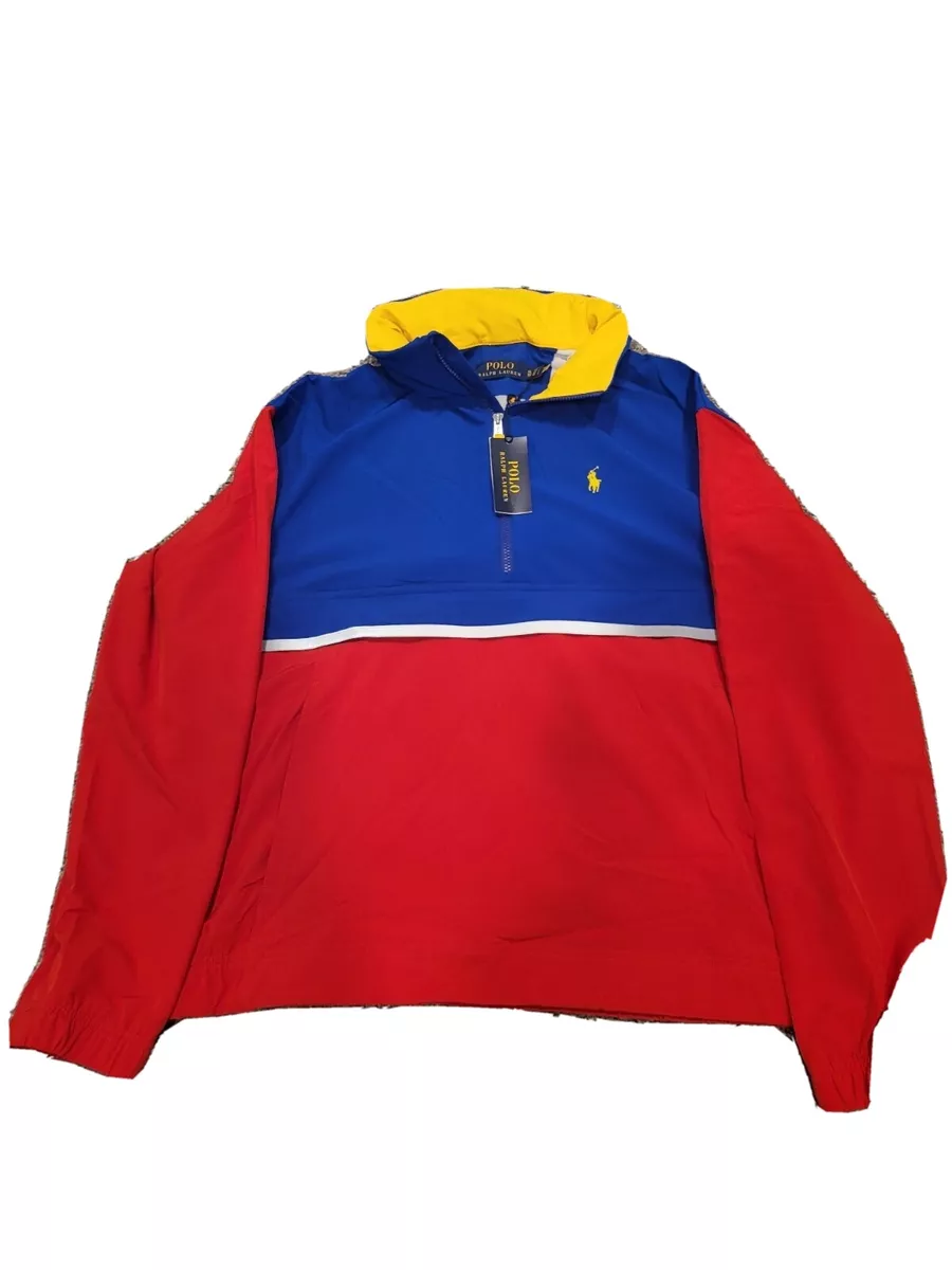 Polo Ralph Lauren Color Block Hooded Half-Zip Hybrid Pullover Jacket Mens Size M
