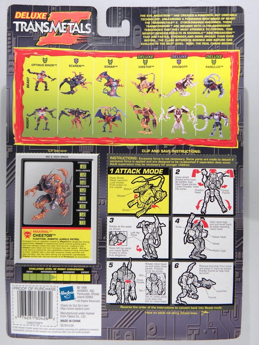 特撮 chet Hasbro 1995 Transformers Beast Wars Deluxe Transmetals 2 Cheetor