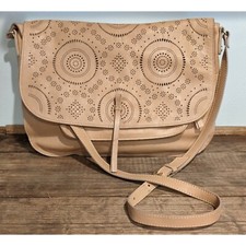 Borsa a tracolla Nardelli italiana in pelle traforata marrone
