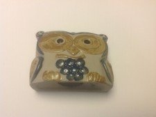 Vintage 1973 Hand Painted Ceramic Owl Piggy Bank Signed