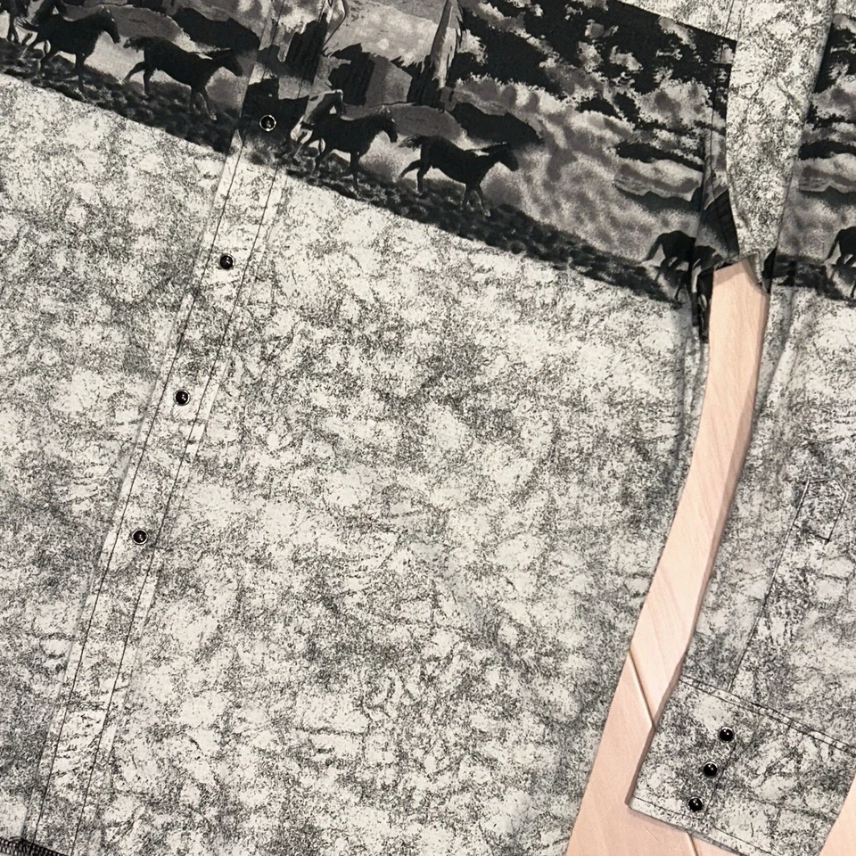 Vintage Wrangler Brushpopper Button Up Western Eagle Shirt Long Sleeve Men’s XL - Image 3 of 4