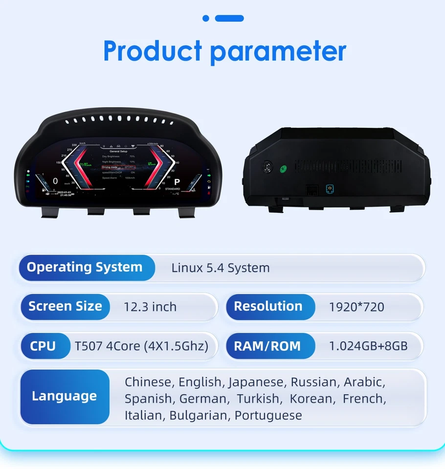 Velocímetro de instrumentos digital LCD de 12,3" para BMW X5 F15 X6 F16 2014-2017 Foto 3 de 4