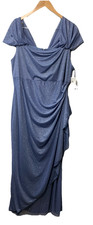 Alex Evenings Women's Long Cold Shoulder Dress Elegant Mother of The Bride 14W