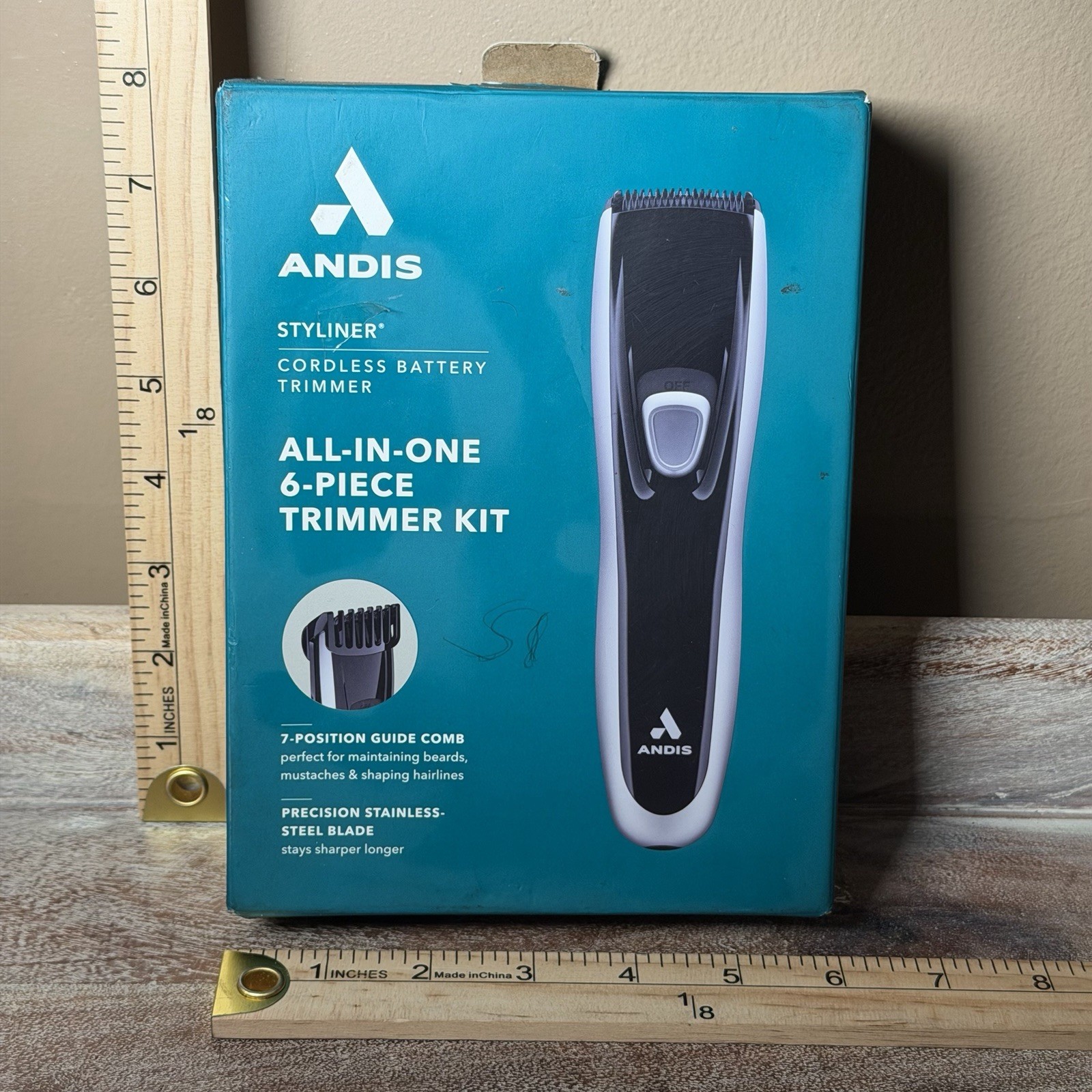 Andis Styliner Trimmer Shave & Trim Kit Black Cordless Stain
