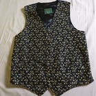 Favourbrook London Men's Black & Gold Floral Brocade Waistcoat Vest Formal