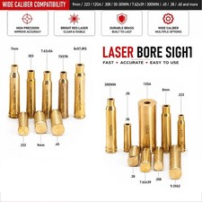 Laser Bore Sight BoreSighter Red Dot Cartridge for Rifle Pistol Battery Included
