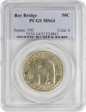 1936-S Bay Bridge Commemorative Silver  Half MS64 PCGS
