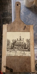 Wood Ceramic Cutting Board with 'The Governor's Palace' Architectural Tile