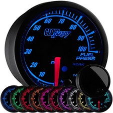 Glowshift 100 Psi Fuel Pressure Gauge Kit W Sensor Elite 10 Color 52mm
