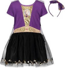 Disney Frozen NWT Anna Cosplay Costume Dress size 6/6X black and purple