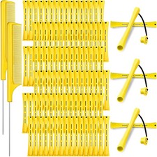 WILLBOND 96 Pcs Hair Perm Rods Plastic Cold Wave 1 Count Pack of 1 , Yellow