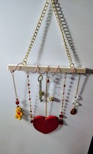 Handmade Uniquely Designed Decorative Wall Hanging Red Heart Themed w/Gold 3
