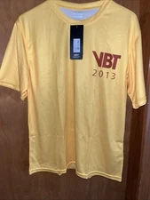 LOIUS GARNEAU MENS YELLOW CREWNECK TEE LARGE VBT 2013 NWT (B64)